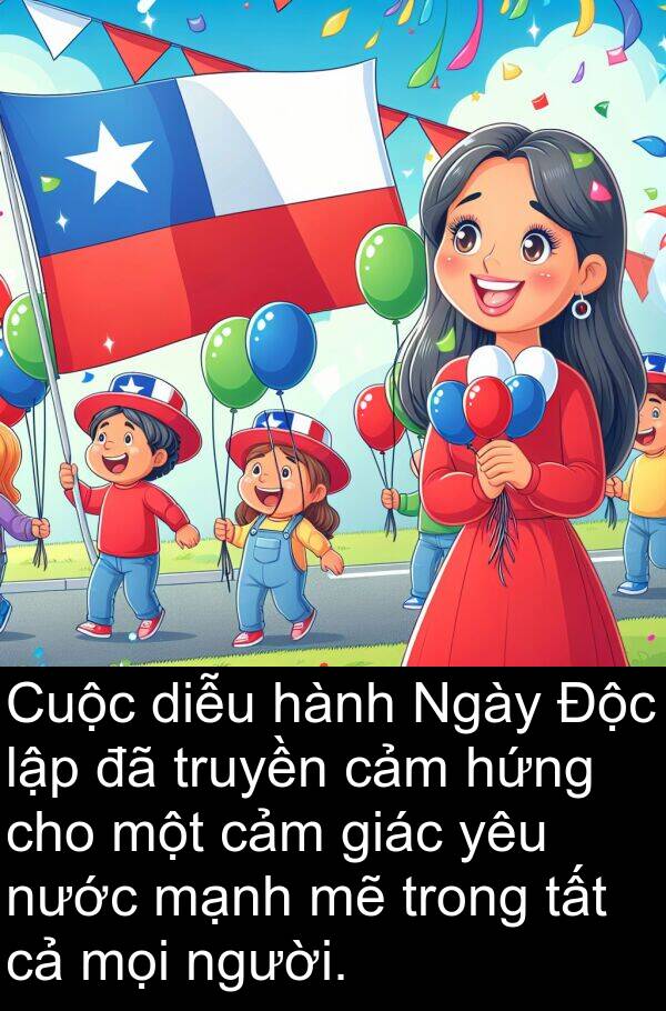 truyền: Cuộc diễu hành Ngày Độc lập đã truyền cảm hứng cho một cảm giác yêu nước mạnh mẽ trong tất cả mọi người.