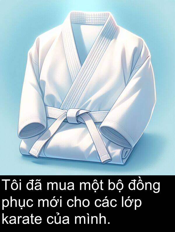 lớp: Tôi đã mua một bộ đồng phục mới cho các lớp karate của mình.