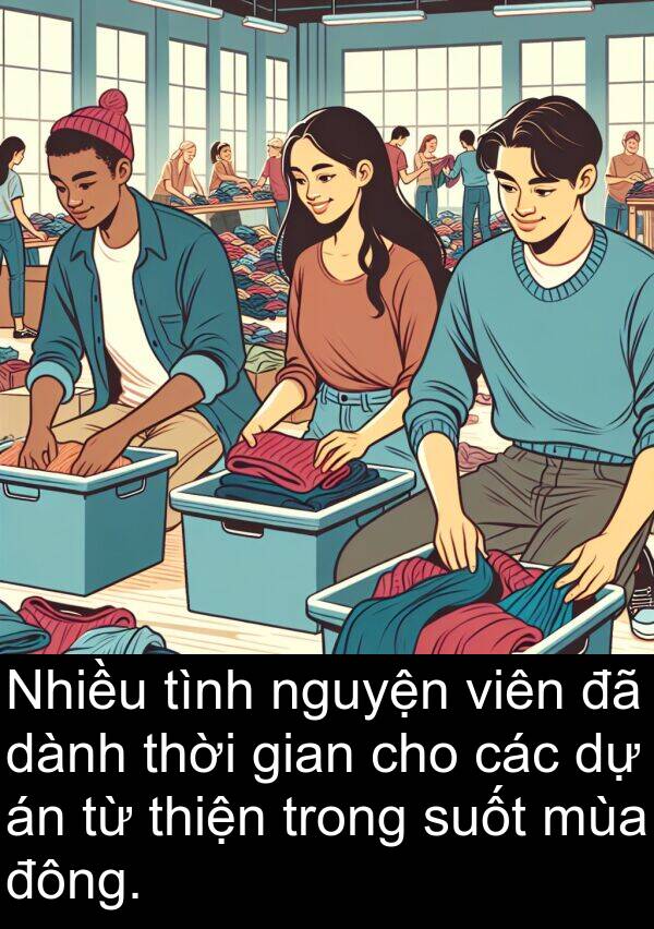 suốt: Nhiều tình nguyện viên đã dành thời gian cho các dự án từ thiện trong suốt mùa đông.