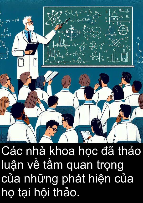 thảo: Các nhà khoa học đã thảo luận về tầm quan trọng của những phát hiện của họ tại hội thảo.