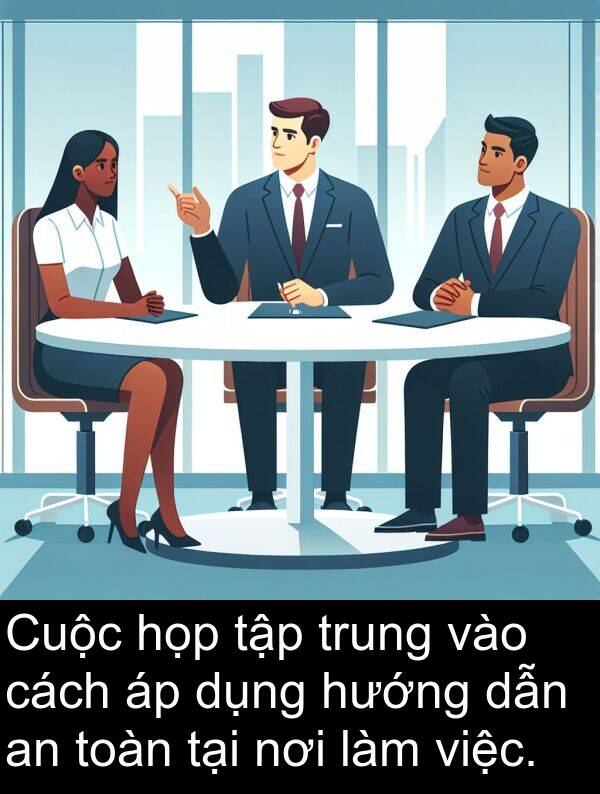 trung: Cuộc họp tập trung vào cách áp dụng hướng dẫn an toàn tại nơi làm việc.