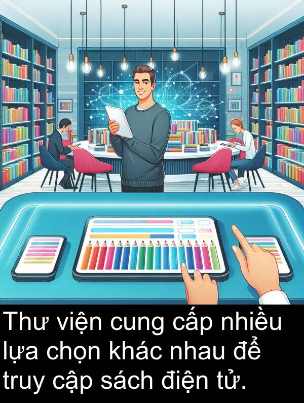 chọn: Thư viện cung cấp nhiều lựa chọn khác nhau để truy cập sách điện tử.