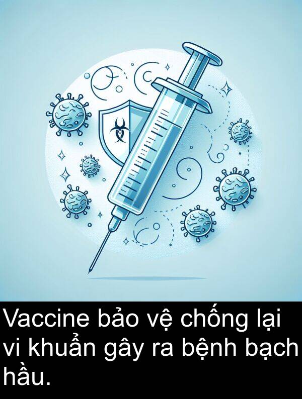 lại: Vaccine bảo vệ chống lại vi khuẩn gây ra bệnh bạch hầu.