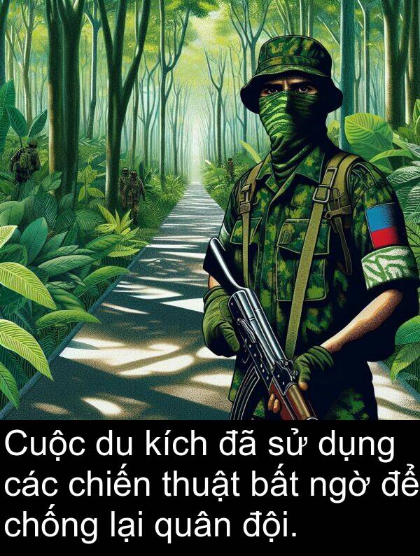 thuật: Cuộc du kích đã sử dụng các chiến thuật bất ngờ để chống lại quân đội.