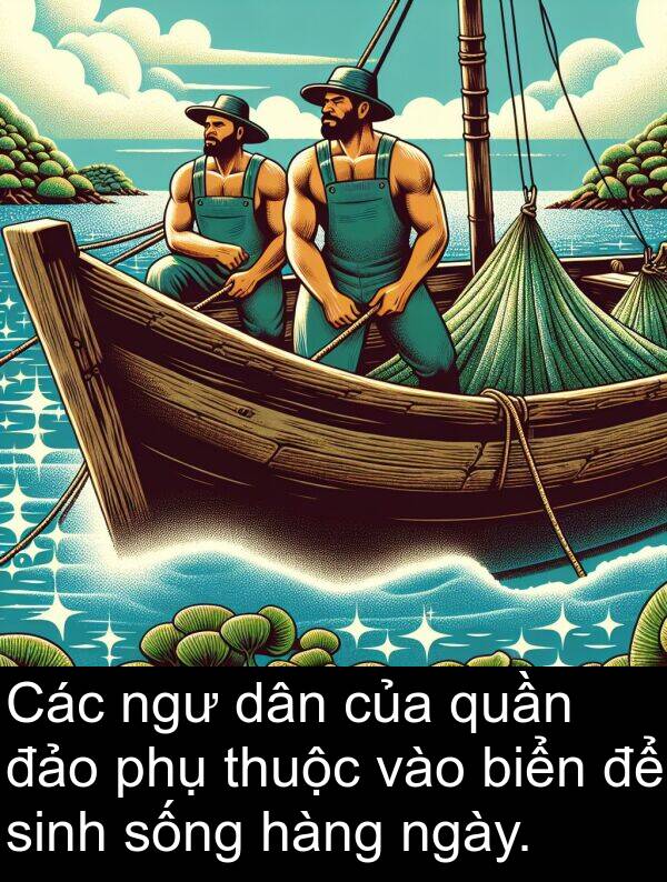 thuộc: Các ngư dân của quần đảo phụ thuộc vào biển để sinh sống hàng ngày.