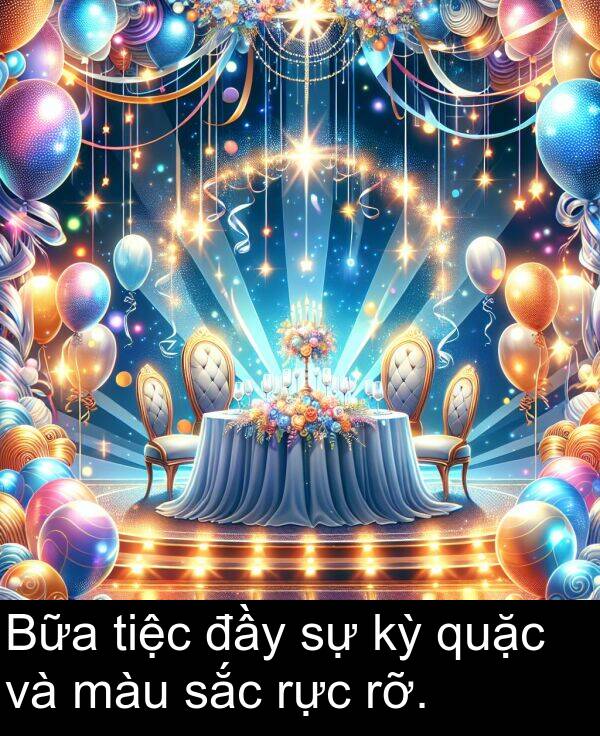 tiệc: Bữa tiệc đầy sự kỳ quặc và màu sắc rực rỡ.