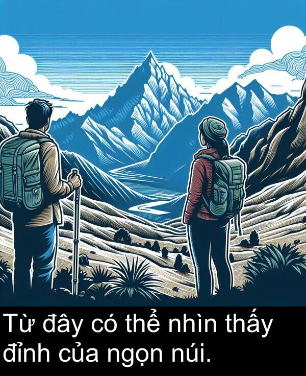 thể: Từ đây có thể nhìn thấy đỉnh của ngọn núi.