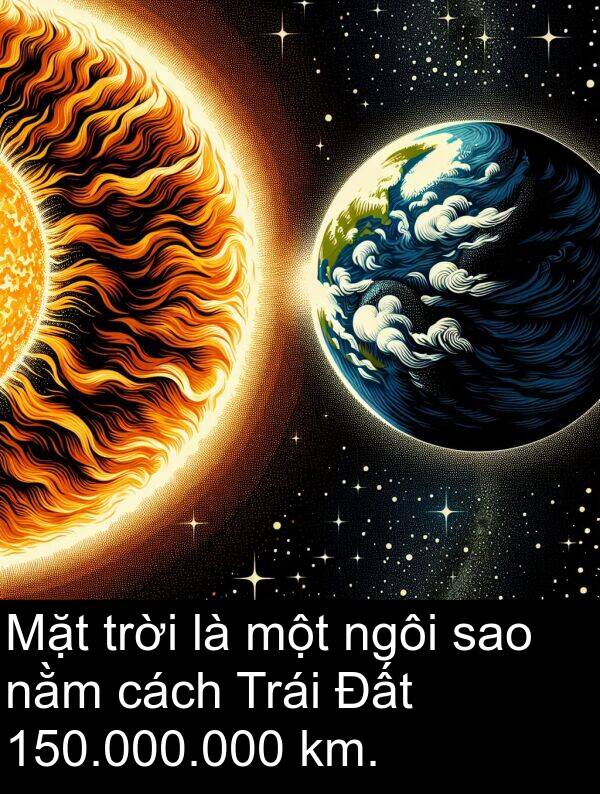 cách: Mặt trời là một ngôi sao nằm cách Trái Đất 150.000.000 km.