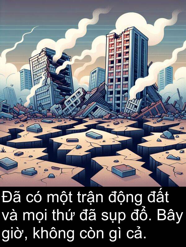 thứ: Đã có một trận động đất và mọi thứ đã sụp đổ. Bây giờ, không còn gì cả.