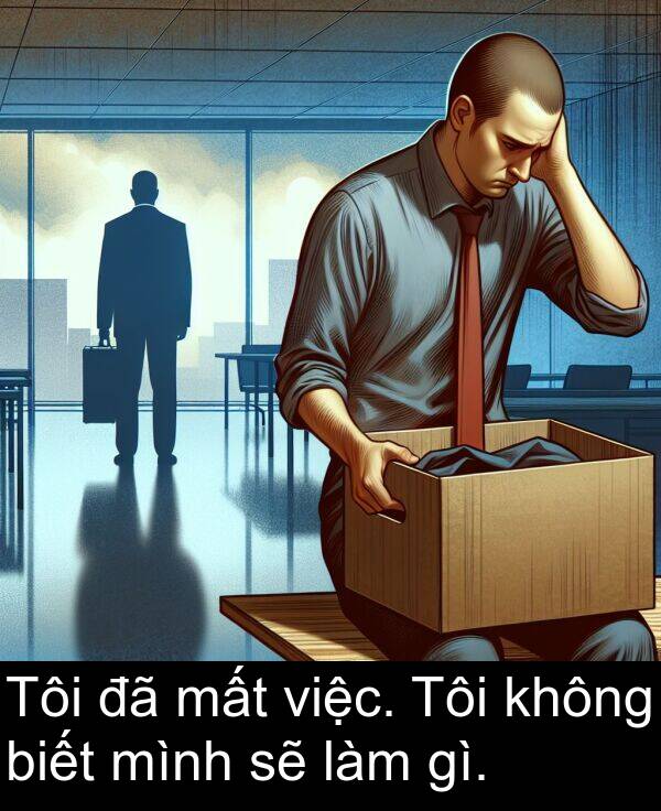 mất: Tôi đã mất việc. Tôi không biết mình sẽ làm gì.