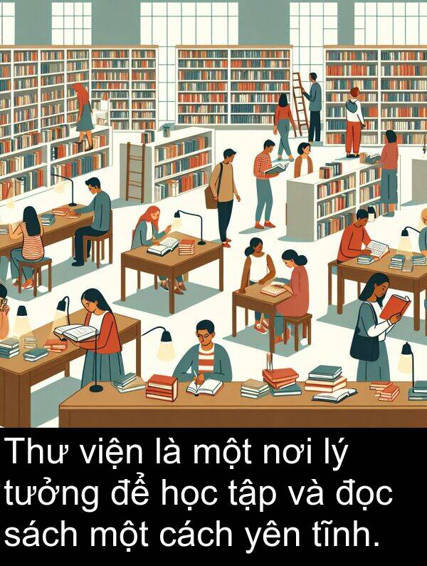 sách: Thư viện là một nơi lý tưởng để học tập và đọc sách một cách yên tĩnh.