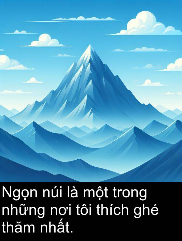 nhất: Ngọn núi là một trong những nơi tôi thích ghé thăm nhất.