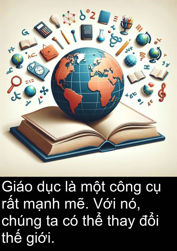 thay: Giáo dục là một công cụ rất mạnh mẽ. Với nó, chúng ta có thể thay đổi thế giới.