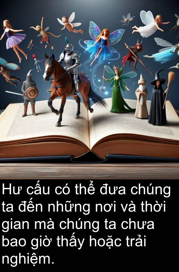 trải: Hư cấu có thể đưa chúng ta đến những nơi và thời gian mà chúng ta chưa bao giờ thấy hoặc trải nghiệm.