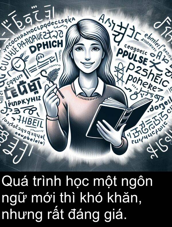 ngữ: Quá trình học một ngôn ngữ mới thì khó khăn, nhưng rất đáng giá.