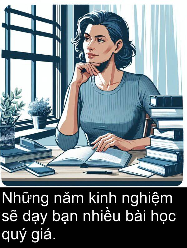 năm: Những năm kinh nghiệm sẽ dạy bạn nhiều bài học quý giá.