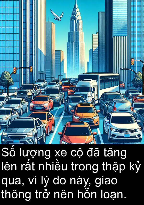 thập: Số lượng xe cộ đã tăng lên rất nhiều trong thập kỷ qua, vì lý do này, giao thông trở nên hỗn loạn.