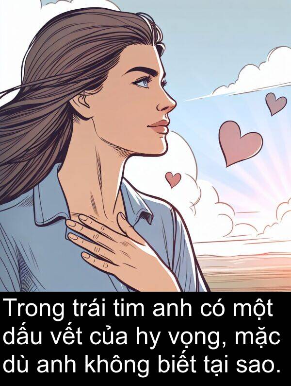 tim: Trong trái tim anh có một dấu vết của hy vọng, mặc dù anh không biết tại sao.