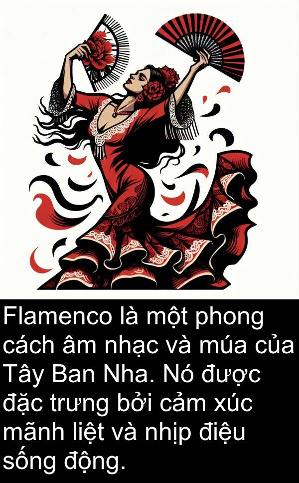 nhịp: Flamenco là một phong cách âm nhạc và múa của Tây Ban Nha. Nó được đặc trưng bởi cảm xúc mãnh liệt và nhịp điệu sống động.