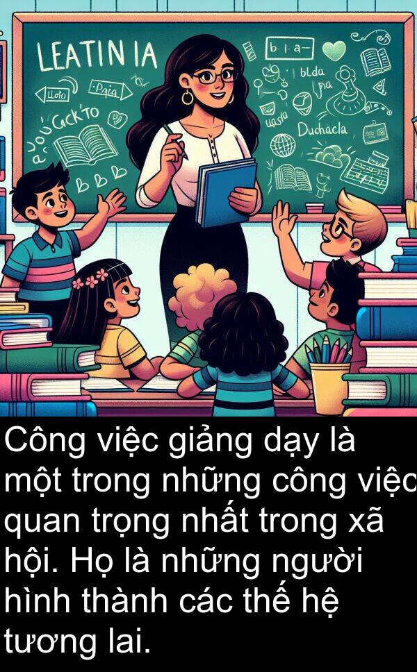 lai: Công việc giảng dạy là một trong những công việc quan trọng nhất trong xã hội. Họ là những người hình thành các thế hệ tương lai.