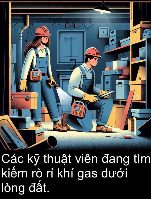 thuật: Các kỹ thuật viên đang tìm kiếm rò rỉ khí gas dưới lòng đất.