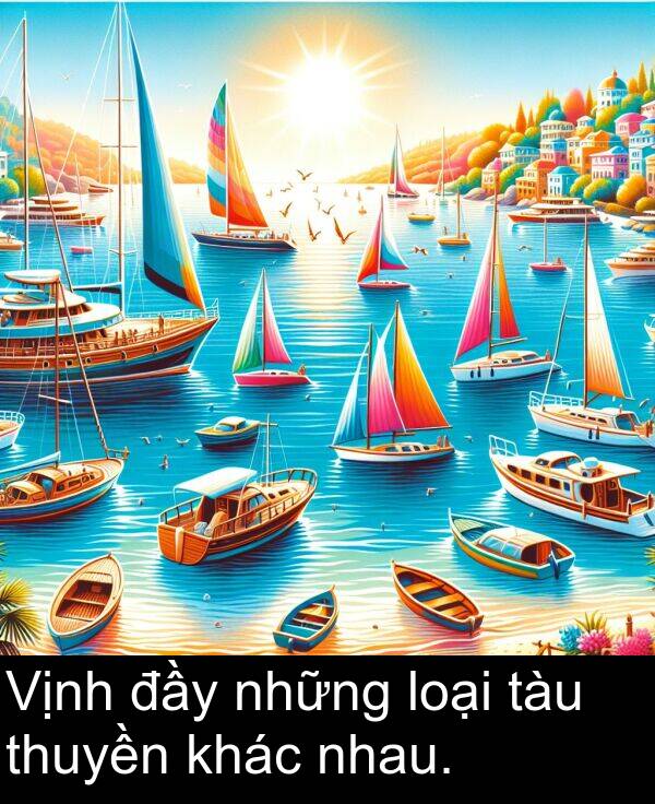 thuyền: Vịnh đầy những loại tàu thuyền khác nhau.