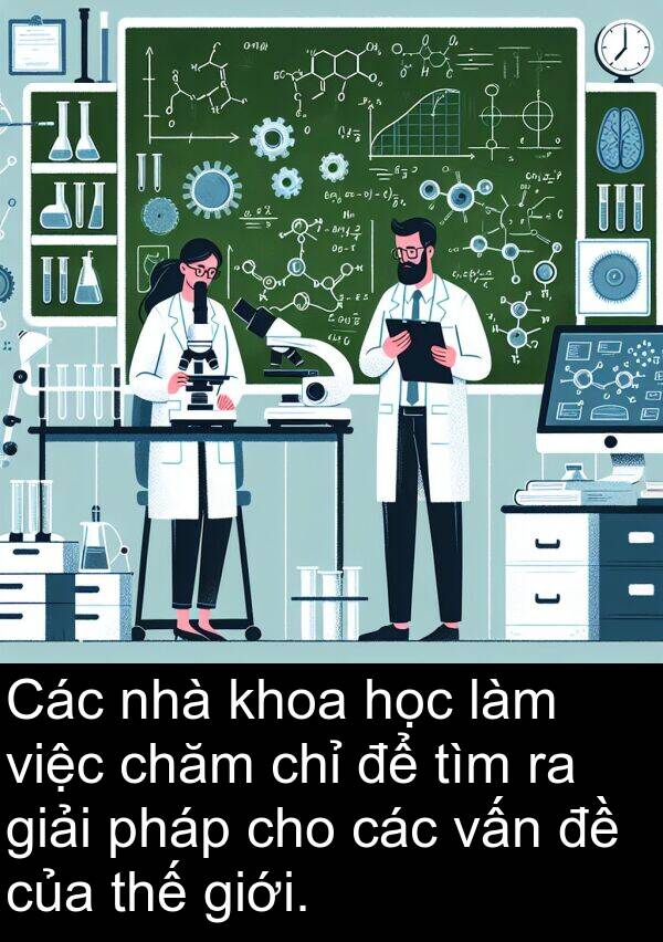 pháp: Các nhà khoa học làm việc chăm chỉ để tìm ra giải pháp cho các vấn đề của thế giới.