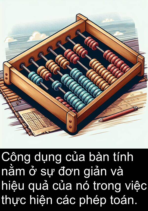 nằm: Công dụng của bàn tính nằm ở sự đơn giản và hiệu quả của nó trong việc thực hiện các phép toán.