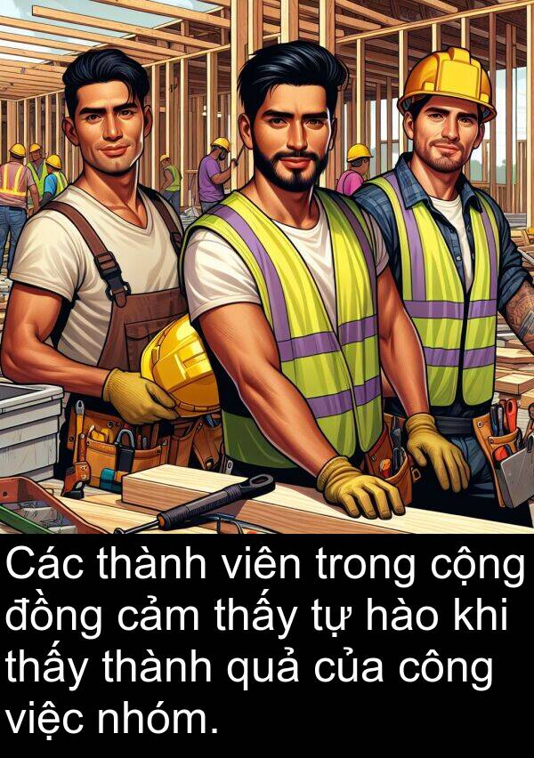 cộng: Các thành viên trong cộng đồng cảm thấy tự hào khi thấy thành quả của công việc nhóm.