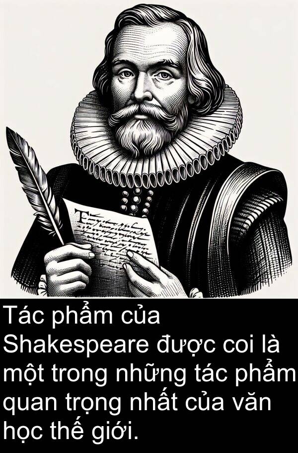 phẩm: Tác phẩm của Shakespeare được coi là một trong những tác phẩm quan trọng nhất của văn học thế giới.