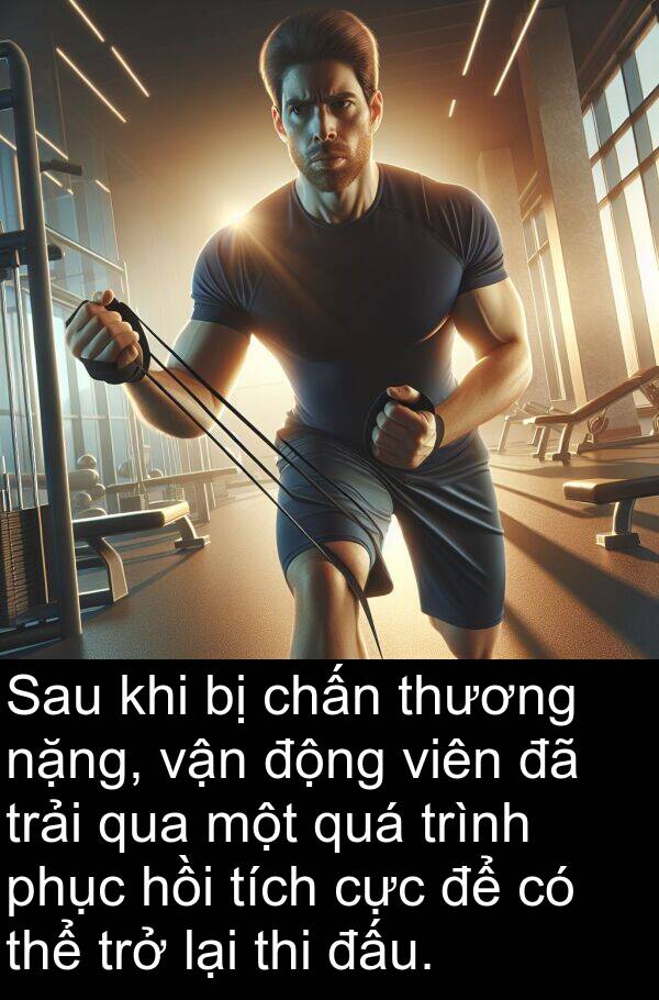 trải: Sau khi bị chấn thương nặng, vận động viên đã trải qua một quá trình phục hồi tích cực để có thể trở lại thi đấu.