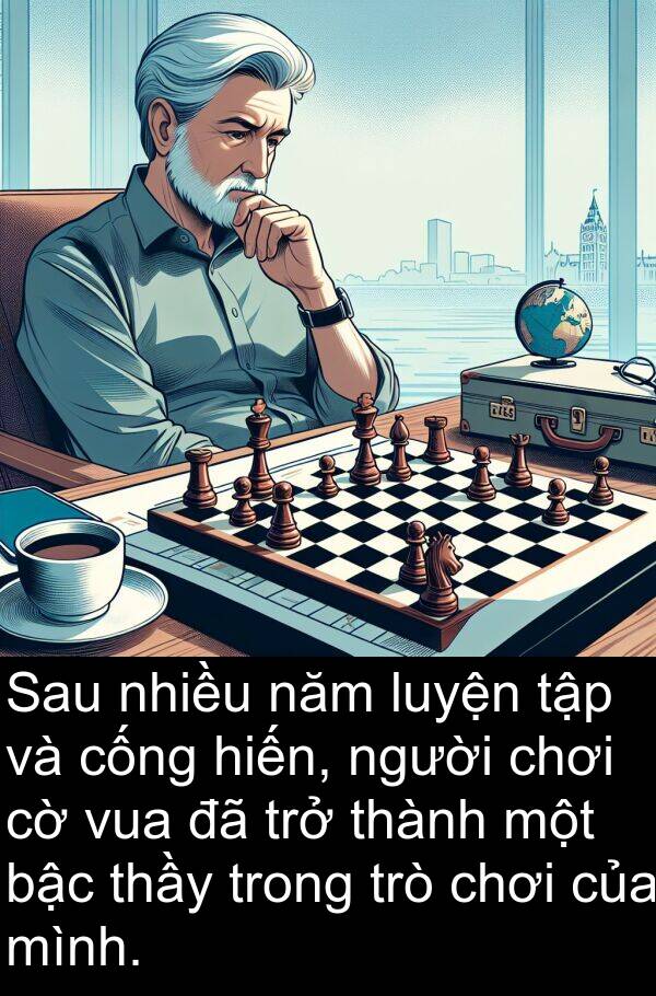 thầy: Sau nhiều năm luyện tập và cống hiến, người chơi cờ vua đã trở thành một bậc thầy trong trò chơi của mình.