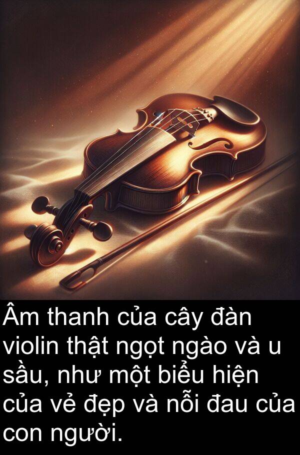 ngào: Âm thanh của cây đàn violin thật ngọt ngào và u sầu, như một biểu hiện của vẻ đẹp và nỗi đau của con người.