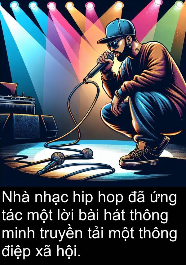 lời: Nhà nhạc hip hop đã ứng tác một lời bài hát thông minh truyền tải một thông điệp xã hội.