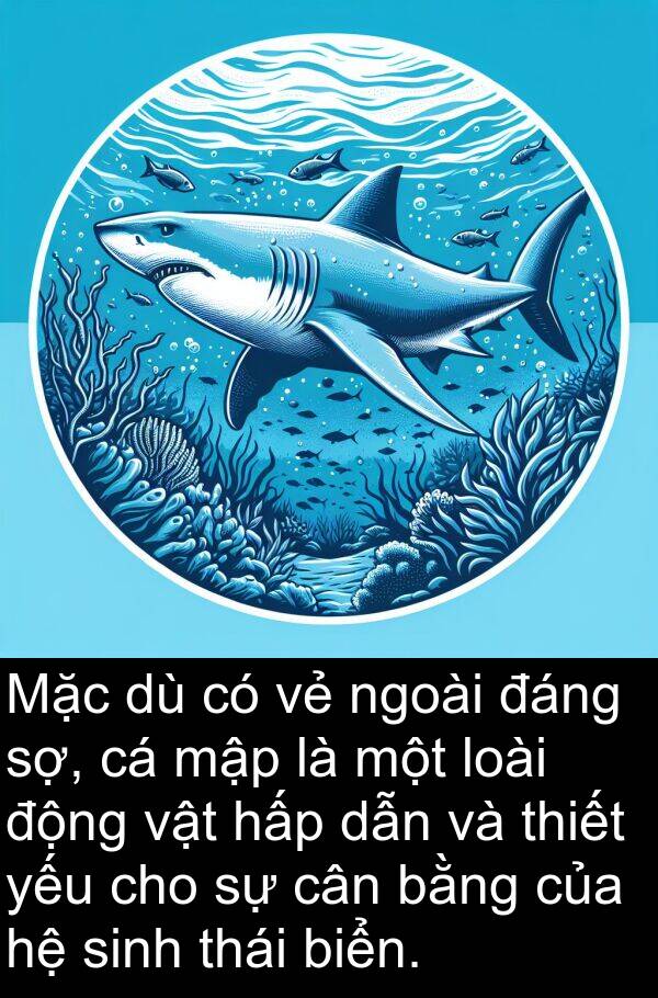 sợ: Mặc dù có vẻ ngoài đáng sợ, cá mập là một loài động vật hấp dẫn và thiết yếu cho sự cân bằng của hệ sinh thái biển.