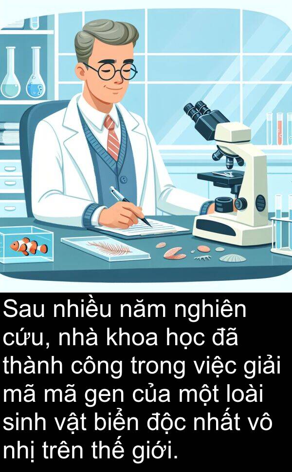 độc: Sau nhiều năm nghiên cứu, nhà khoa học đã thành công trong việc giải mã mã gen của một loài sinh vật biển độc nhất vô nhị trên thế giới.