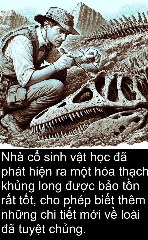 long: Nhà cổ sinh vật học đã phát hiện ra một hóa thạch khủng long được bảo tồn rất tốt, cho phép biết thêm những chi tiết mới về loài đã tuyệt chủng.