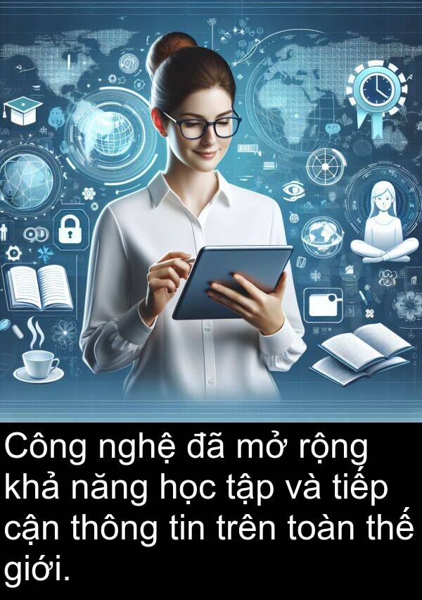 thông: Công nghệ đã mở rộng khả năng học tập và tiếp cận thông tin trên toàn thế giới.