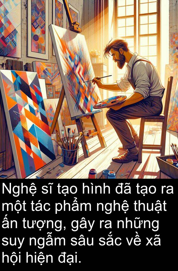 ngẫm: Nghệ sĩ tạo hình đã tạo ra một tác phẩm nghệ thuật ấn tượng, gây ra những suy ngẫm sâu sắc về xã hội hiện đại.