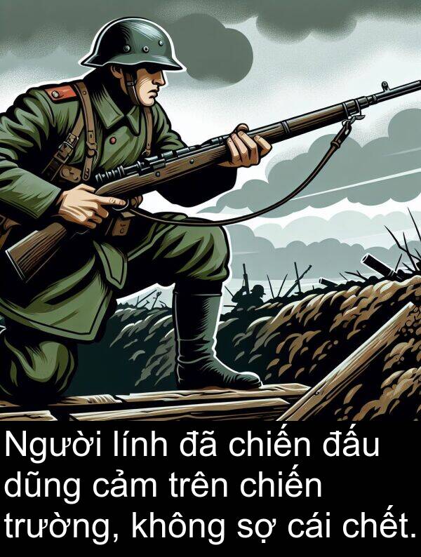 trường: Người lính đã chiến đấu dũng cảm trên chiến trường, không sợ cái chết.