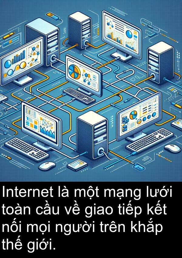 tiếp: Internet là một mạng lưới toàn cầu về giao tiếp kết nối mọi người trên khắp thế giới.