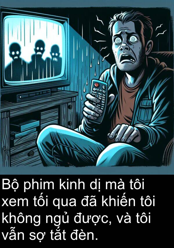 ngủ: Bộ phim kinh dị mà tôi xem tối qua đã khiến tôi không ngủ được, và tôi vẫn sợ tắt đèn.