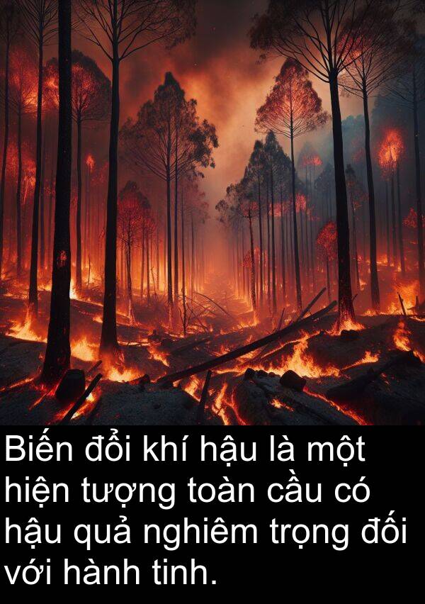 nghiêm: Biến đổi khí hậu là một hiện tượng toàn cầu có hậu quả nghiêm trọng đối với hành tinh.