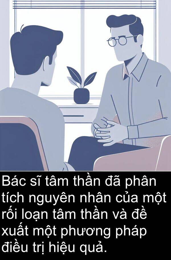 trị: Bác sĩ tâm thần đã phân tích nguyên nhân của một rối loạn tâm thần và đề xuất một phương pháp điều trị hiệu quả.