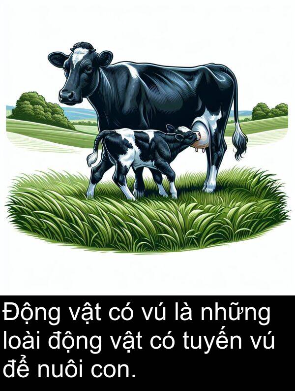 loài: Động vật có vú là những loài động vật có tuyến vú để nuôi con.