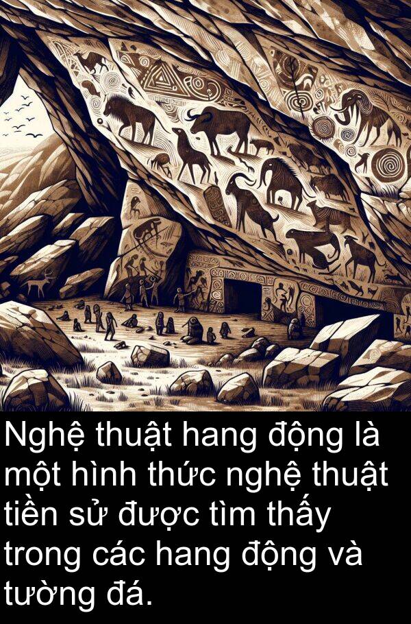 tiền: Nghệ thuật hang động là một hình thức nghệ thuật tiền sử được tìm thấy trong các hang động và tường đá.