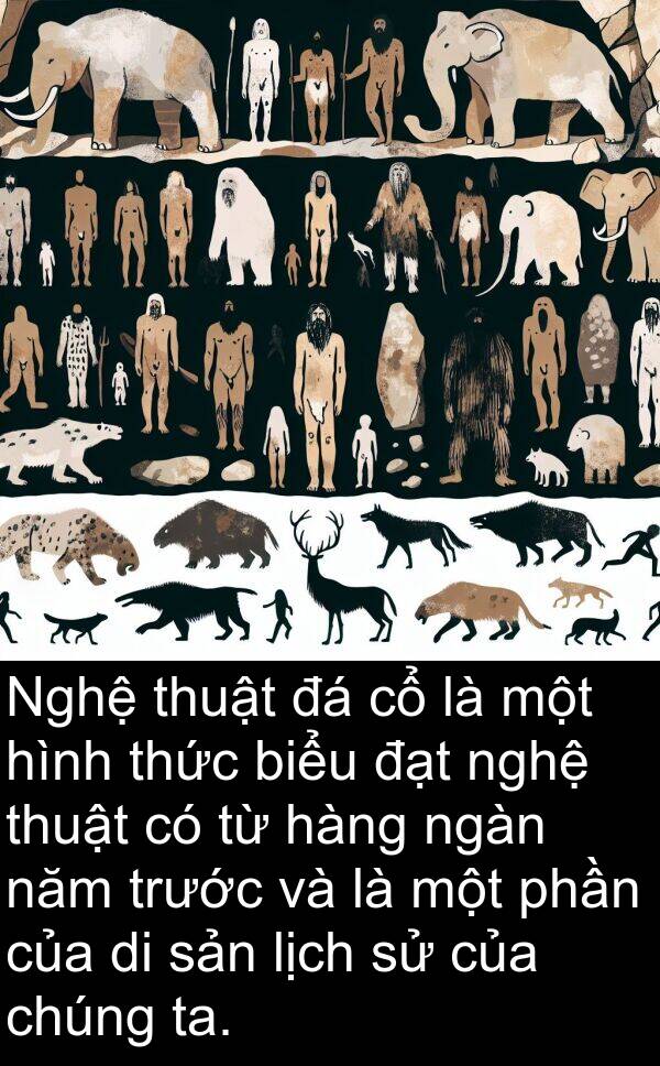 ngàn: Nghệ thuật đá cổ là một hình thức biểu đạt nghệ thuật có từ hàng ngàn năm trước và là một phần của di sản lịch sử của chúng ta.