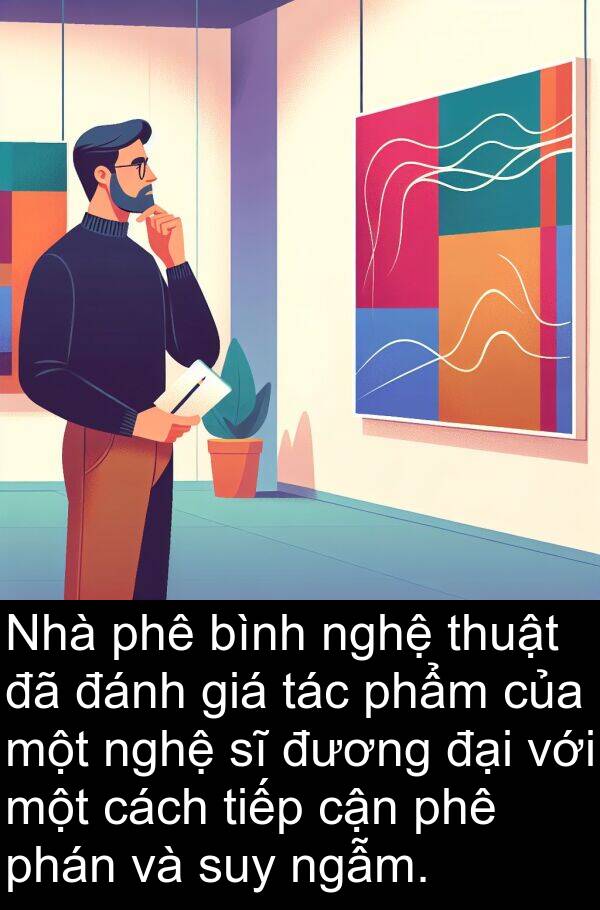 ngẫm: Nhà phê bình nghệ thuật đã đánh giá tác phẩm của một nghệ sĩ đương đại với một cách tiếp cận phê phán và suy ngẫm.